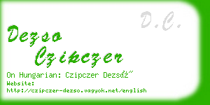 dezso czipczer business card